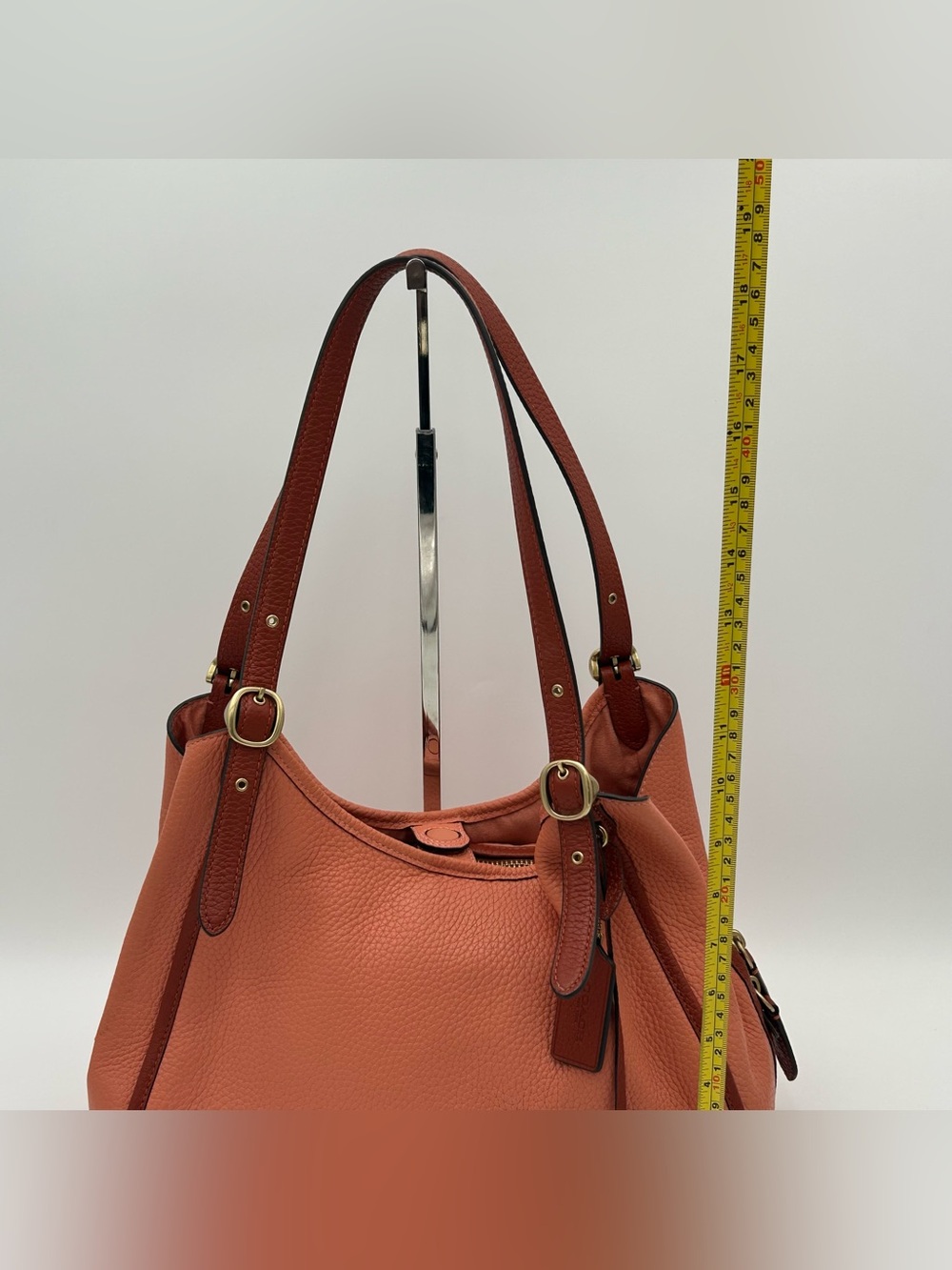 Coach Pebbled Leather Peach Lori Tote - Picture 16 of 16